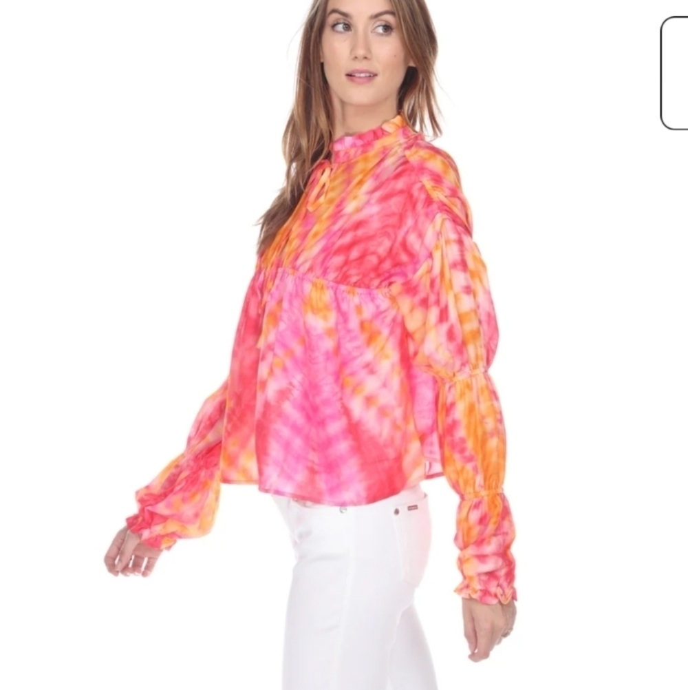 Zero Degrees Celsius Blouse Colorful Anthropologie Boho Tie-Dye - Picture 3 of 7